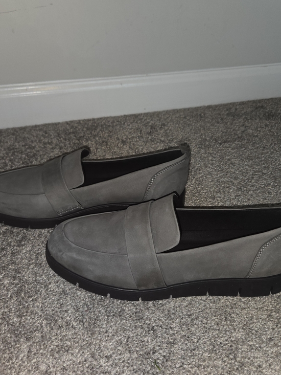 Rockport Shoes - Rockport Grey Nubuck Slip-On Loafers